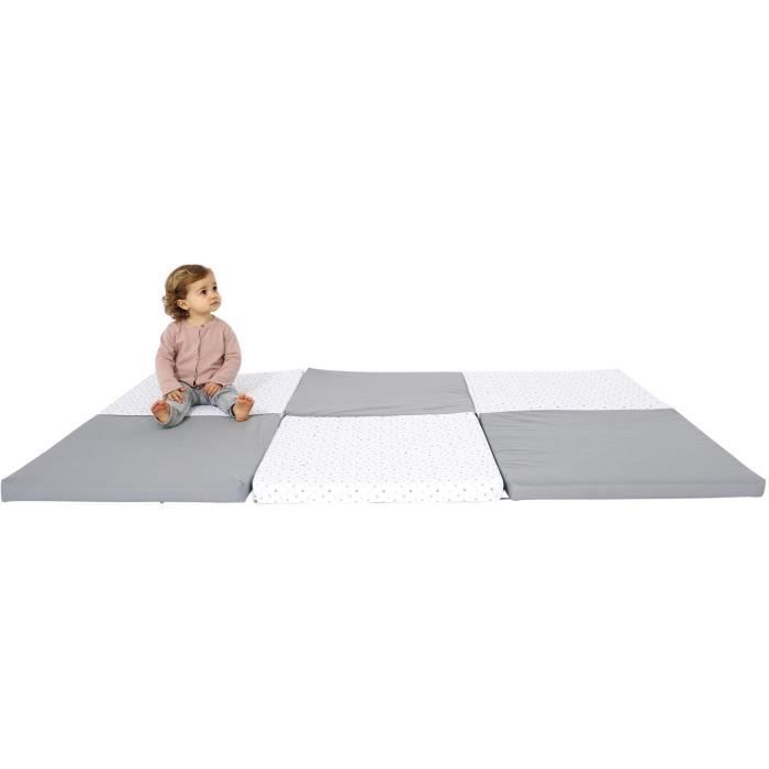 Tapis D'éveil XL - CANDIDE - Evolutif 5-en-1 - Gris / Etoiles