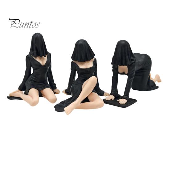 Unique Home Decorative Sculpture Ghost Girl Hooded Sculpture, Ethereal Mysterious Statue, Gothic Dark Academia Decor Queen Character Robe Figurine for