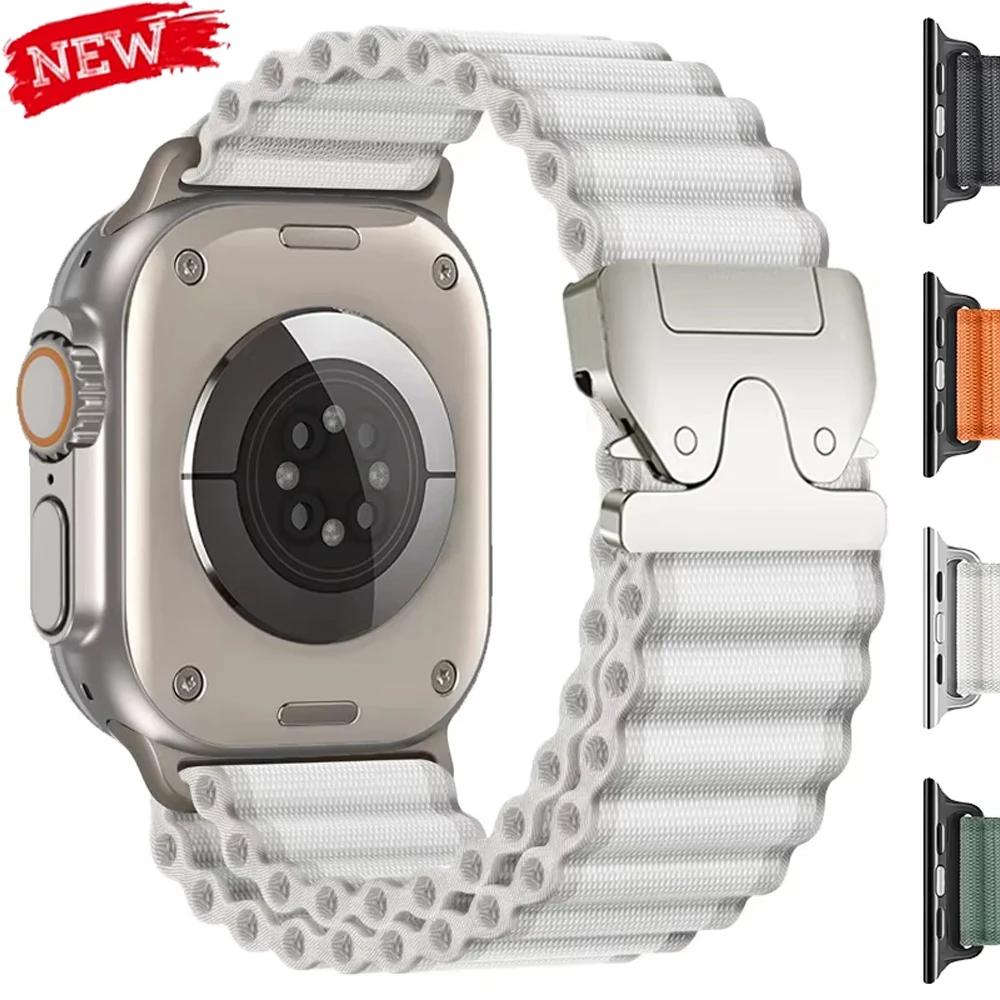 Nylon Alpine Strap for Apple Watch Band 46mm 49mm 45mm 44mm 42mm Wrist Bracelet For IWatch Ultra 3 Series 11 10 9 7 8 6 5 4 SE3