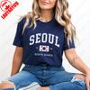Seoul South Korean Flag Unisex Tees Vintage Classic Fashion Streetwear Tops Unisex Women High Quality Cotton Street Fashion Tshirt