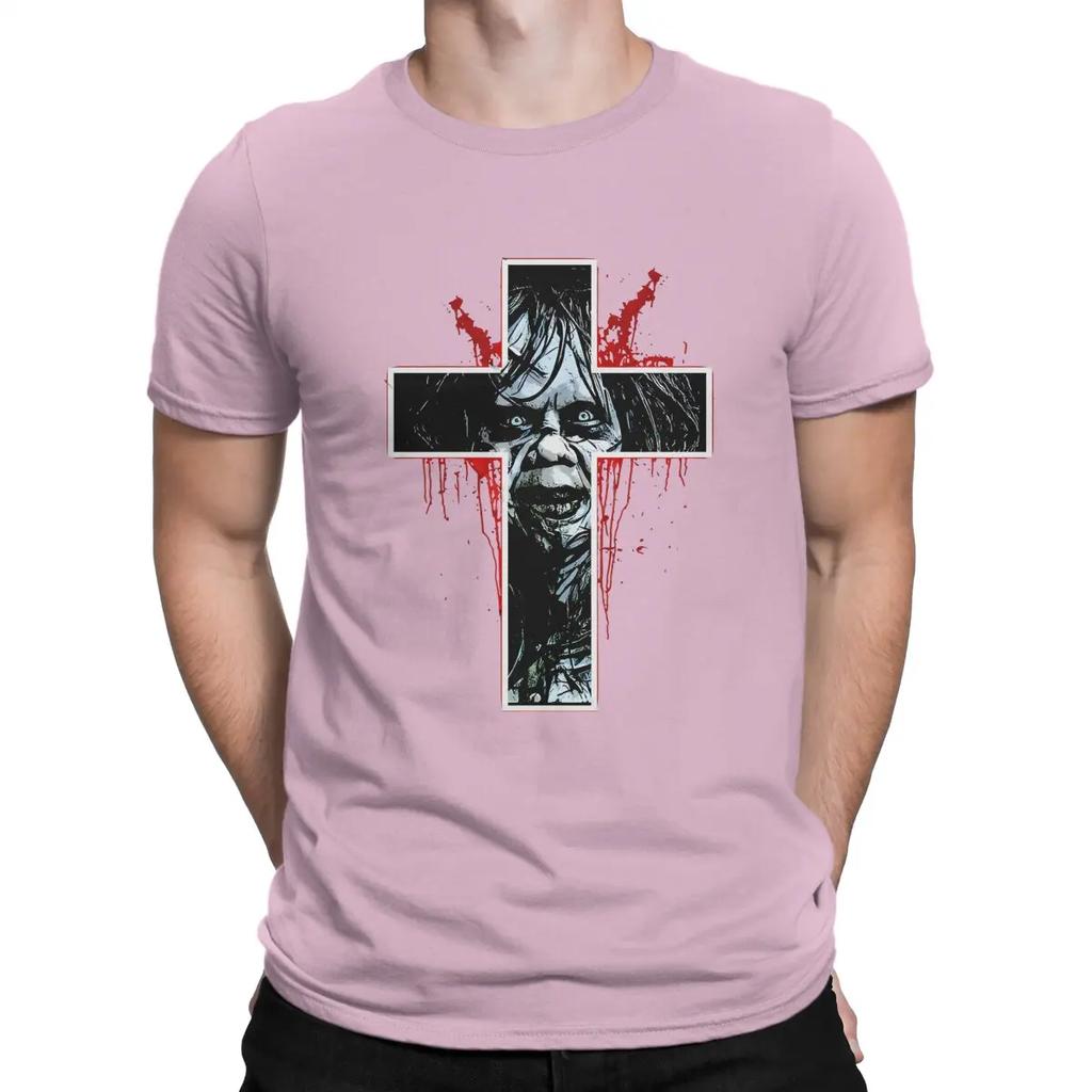 Fans Men's T Shirts T-The Exorcist Vintage Tee Shirt Short Sleeve Round Neck T-Shirts 100% Cotton Unique Clothing