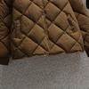 Women's Commuting Short Down Cotton Jacket Lightweight Diamond Casual Jacket