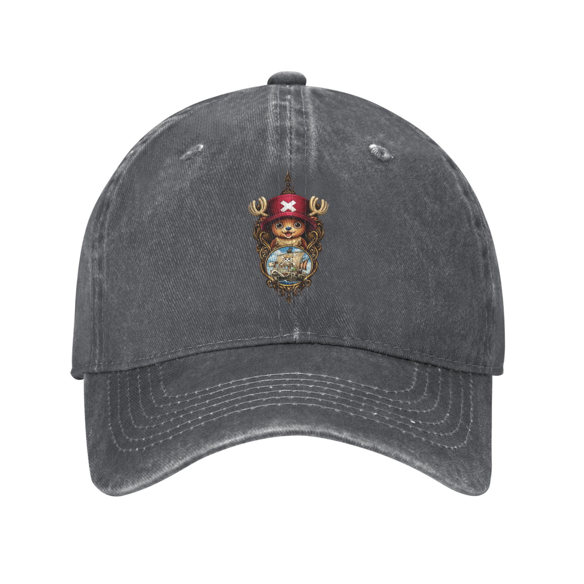 

One Piece Tony Tony Chopper Reindeer Pirate Unisex Style Baseball Cap Distressed Cotton Caps Hat Adjustable Fit Snapback Hat One Size темно серый