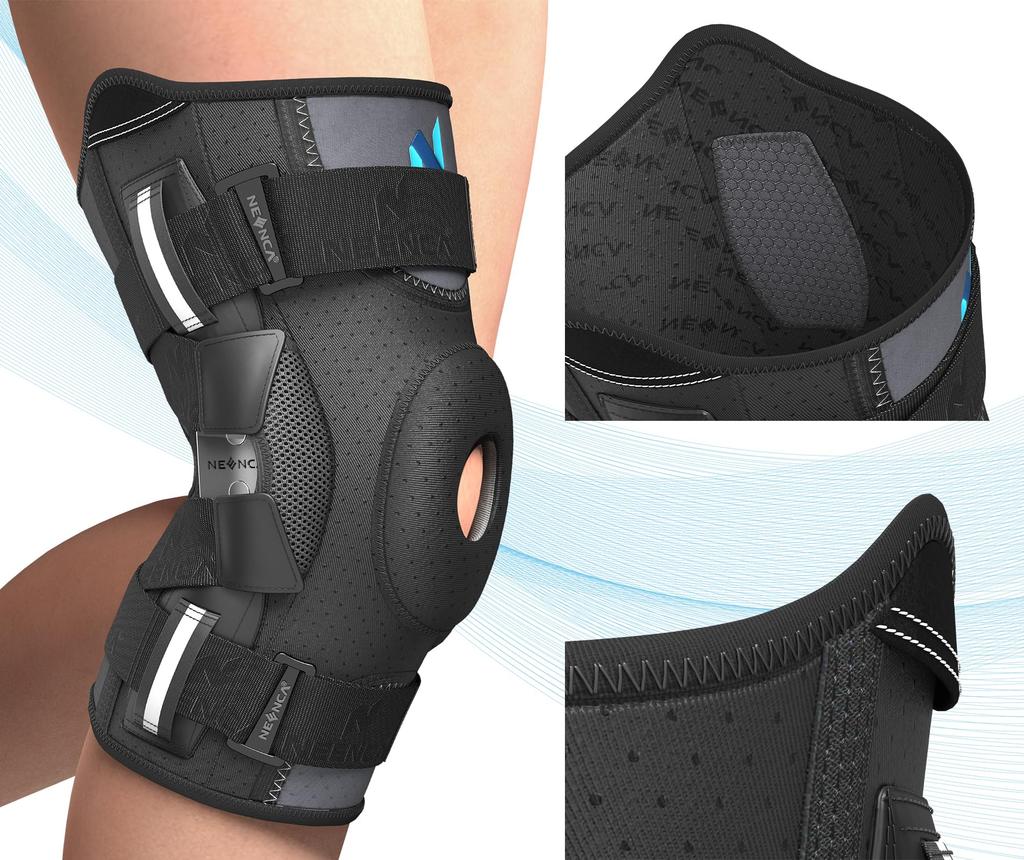 NEENCA Professional Knee Knee Firm Patented Knee for Strong Stability for Exercise Support, Pad, Fixation, X-band System, Fixation, Knee-only, Sports,