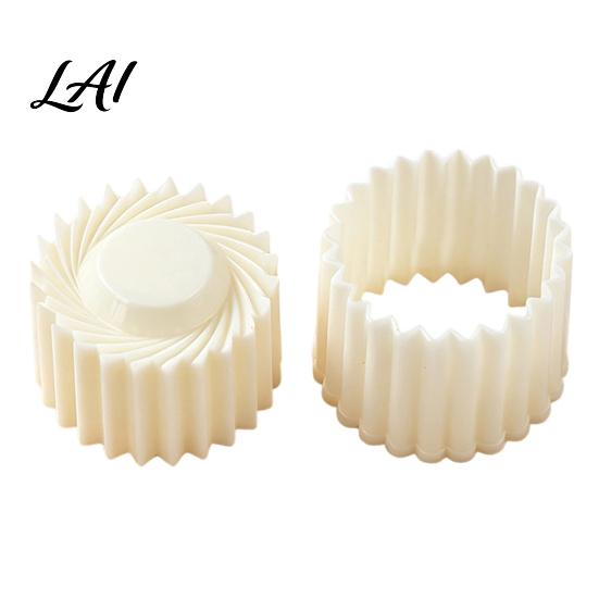 Double-sided Lace Embosser 2-in-1 Round Mooncake Mold Double Ended Pastry Press with Scallop And Home Baking Gadgets Spiral Embossing for DIY Baking,