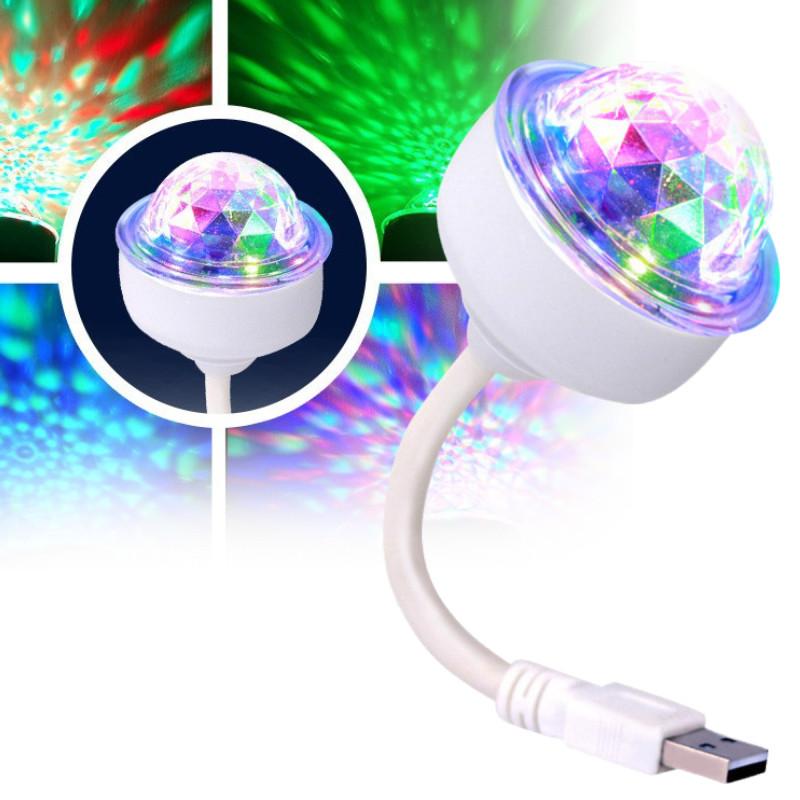 Mini Led Usb Disco Lighting Ball Dj Crystal Magic Light Voice Party Control