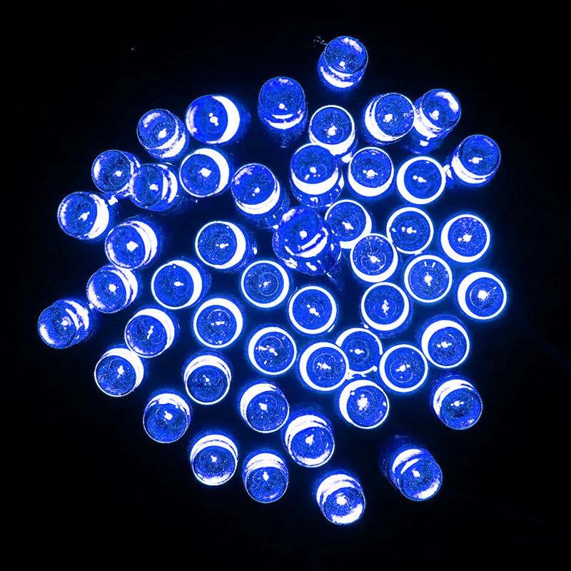 Remote-Control Solar Fairy String Lights, Waterproof, Dark Green Wire, Flashing Mode, for Christmas, Courtyard, Starry Sky, and Camping Décor.