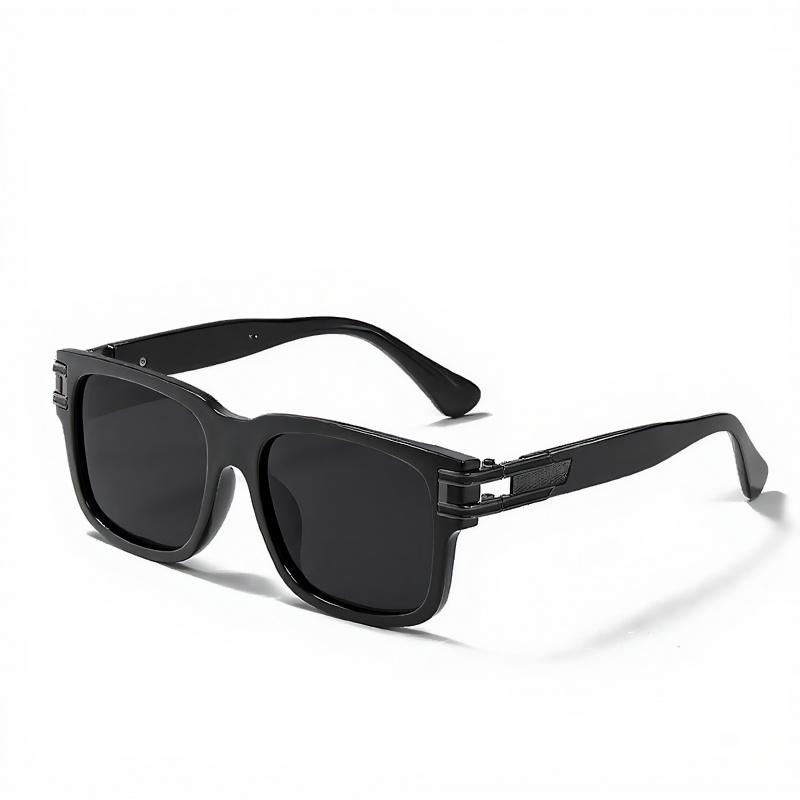 

New Oversized Square Polarized Men Sunglasses With Metal Trims Minimalist And Sleek-Styled Shades 853 чорний
