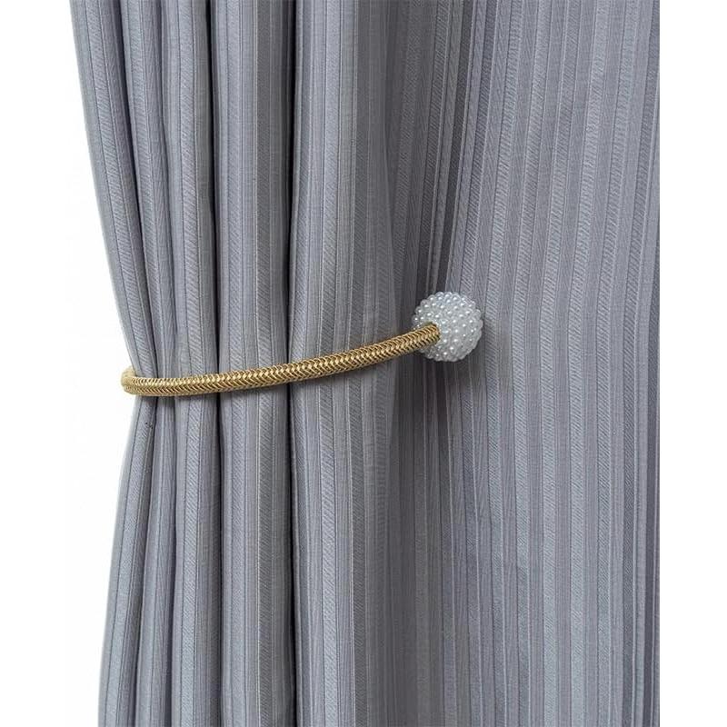 2-Pack  Strong Magnetic Curtain Tiebacks, No Drill Decorative Holder for All Window Drapes, Easy  Install  Home  Decor