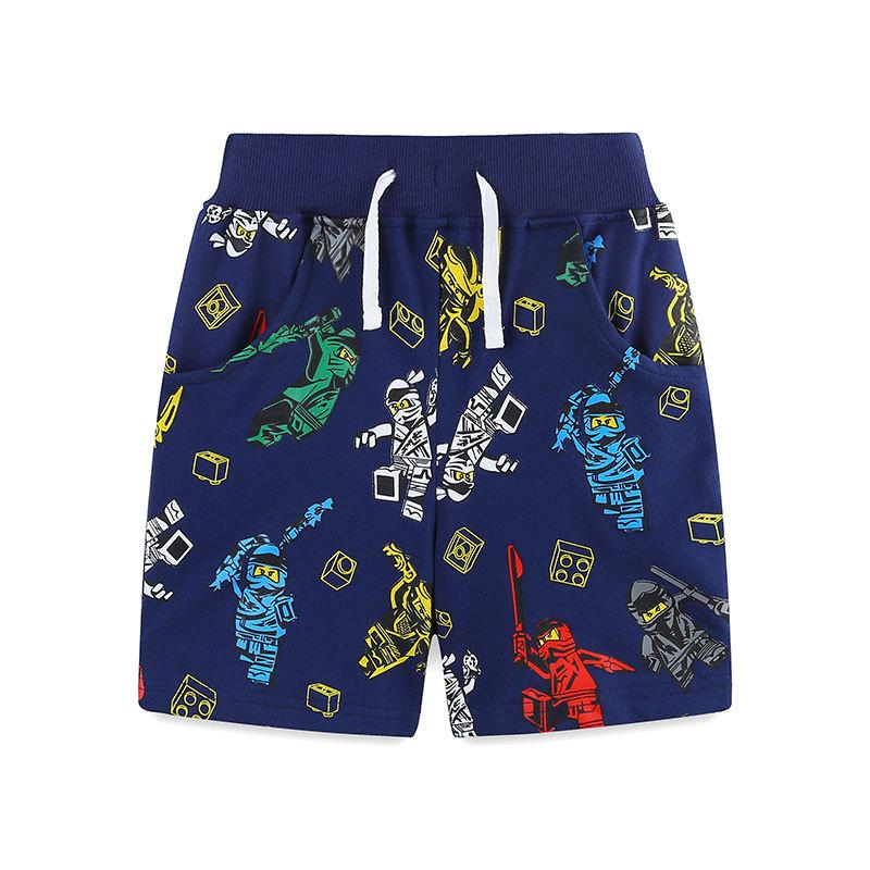 Summer New Arrivals Boys  Shorts Cartoon Print Children s Cropped Trousers Knitted Cotton Children s Trousers 7Y(125cm)
