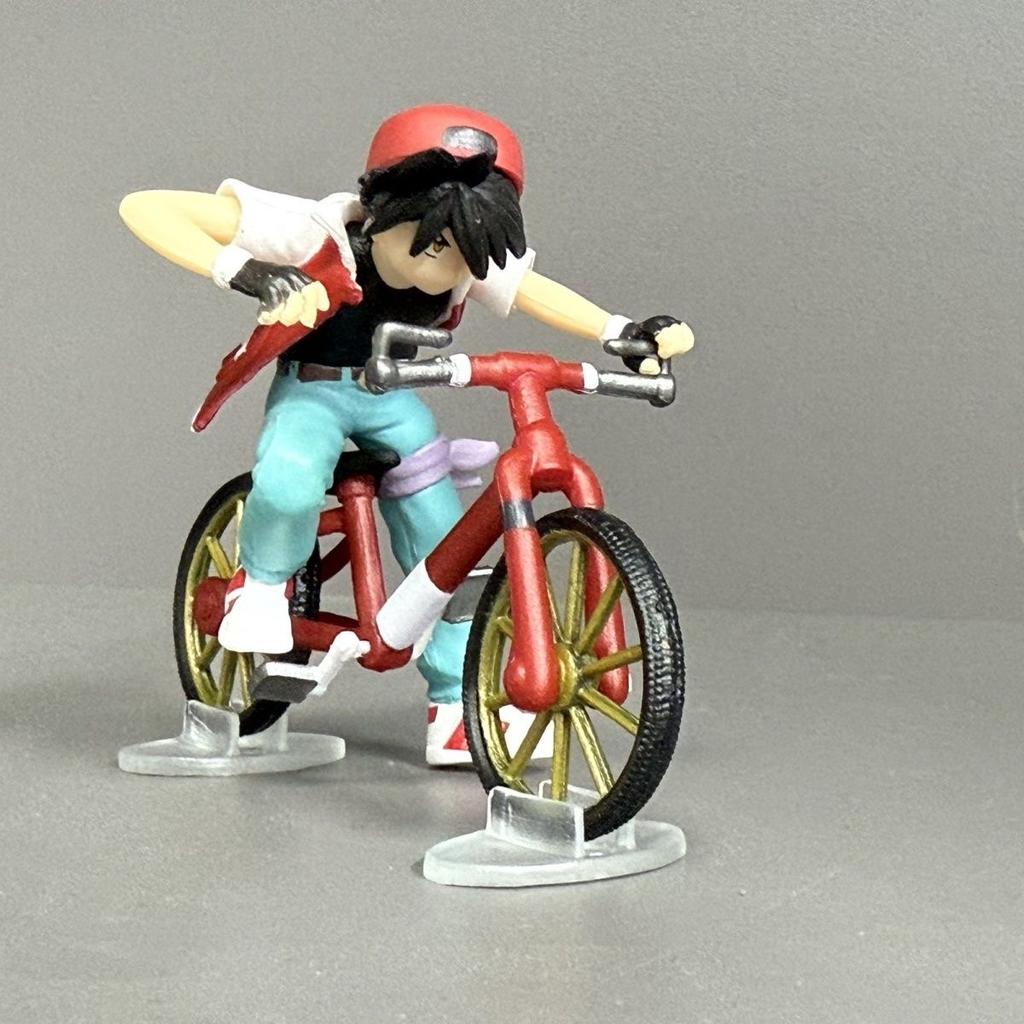 6cm Pokemon Anime Figure Ash Ketchum Biking Figures Red Action Figures Pvc Collection Model Toys Gifts