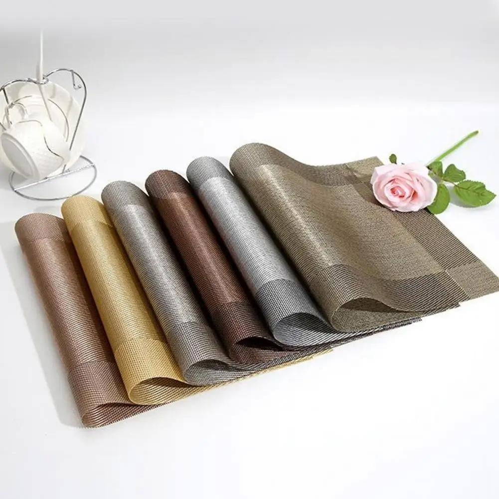 PVC Placemats Heat-resistant Non-slip Washable Vinyl Table Mats for Western Dining Restaurant Home Utensil Protection Plate Mat