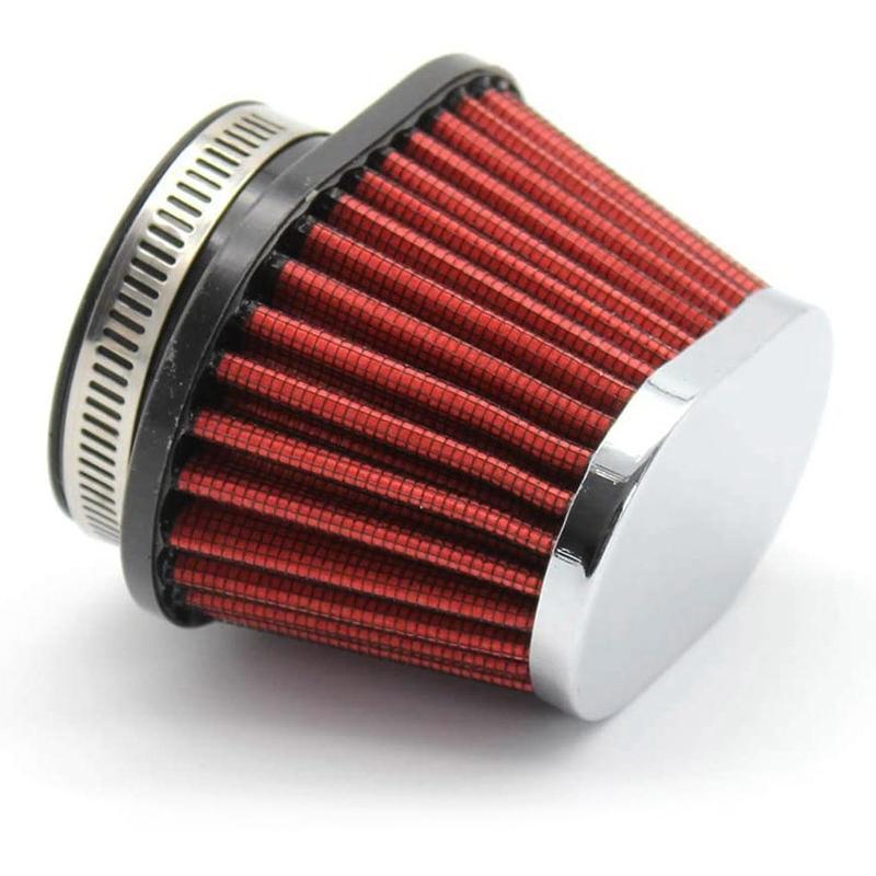 BT-1Pcs Universal Round Tapered Car Motorcycle Air Filter 51Mm 2 Inch Intake Filter-Red