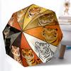 1 szt. Solidny Parasol Automatyczny 8-żebrowy, Drapieżny Majestatyczny Tygrys Parasol, Nadruk Cyfrowy, Składany Parasol do Użytku na Zewnątrz w Podróży