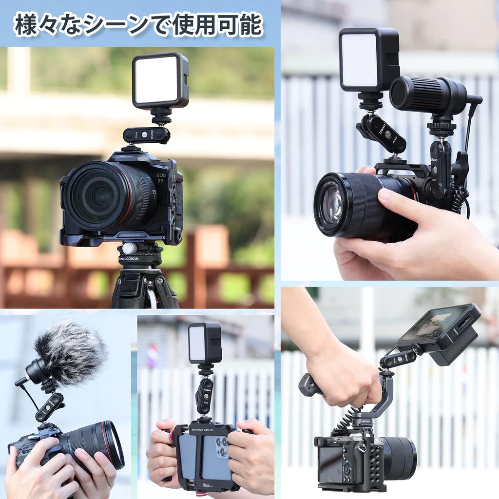 Ulanzi R102 Magic Arm Screw Double Ball Head with GoPro Mount Multifunctional Double Ball Ball Head Compatible with Aluminum Maximum Load Capacity