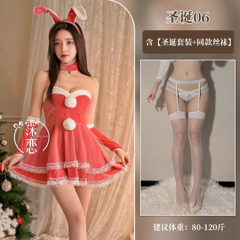 Sexy lingerie christmas dress velvet tube top dress girly sexy bunny uniform suit