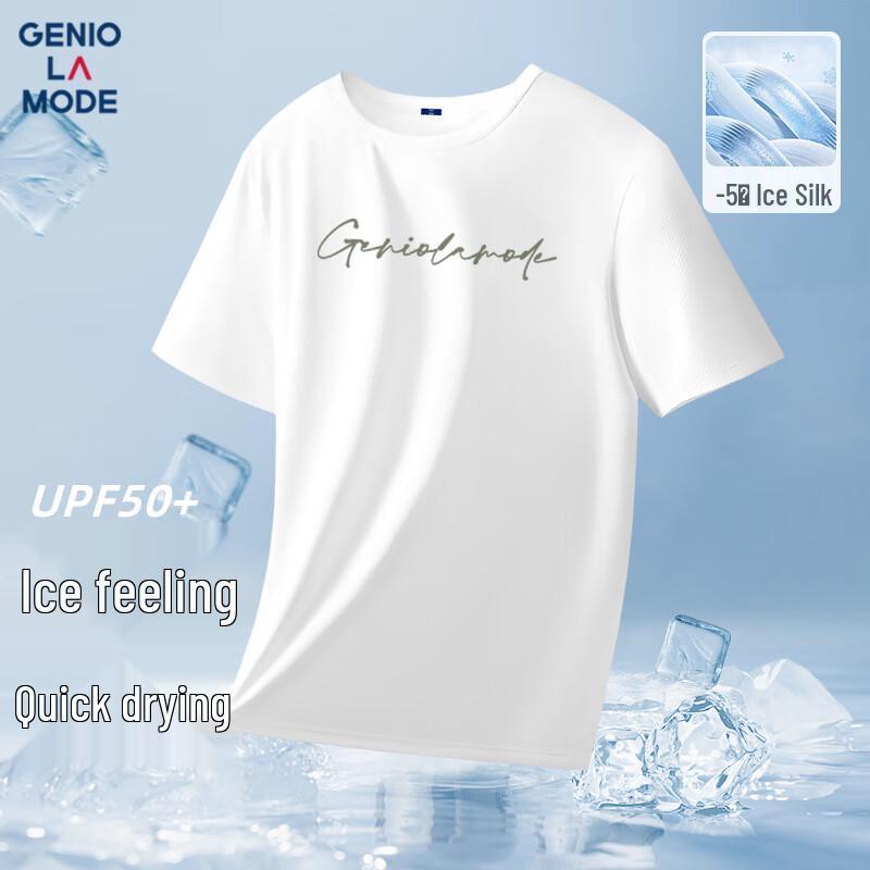 GENIOLAMODE Men s Ice Silk Short Sleeve T-Shirt 3XL
