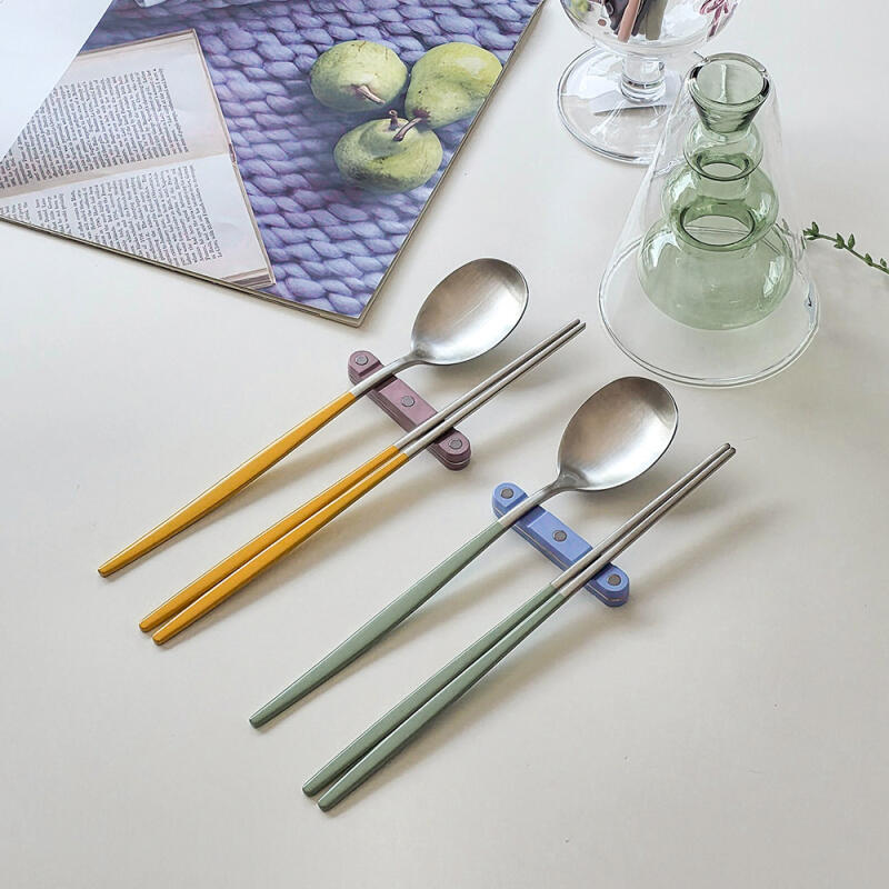 Newlyweds  high-quality colored cutlery set, department store housewarming gift, Korean food ivory