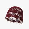 Solid Color Shell Tassels Hat Thin Bohemian Style Beanies Fashion Woven Pullover Cap  Pullover Hat