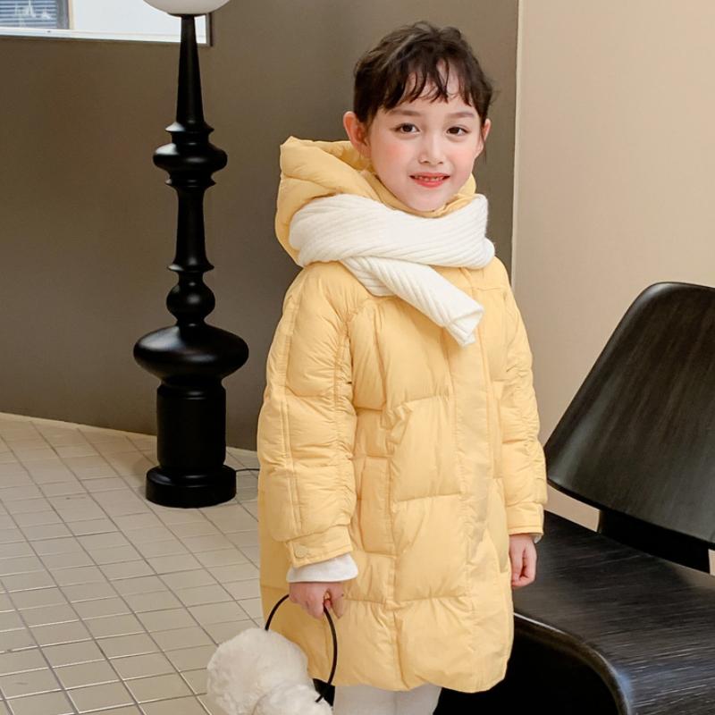 Thickened Children's Hooded Down Jacket Mid-length Winter Warm Jacket Boys and Girls Down Jacket