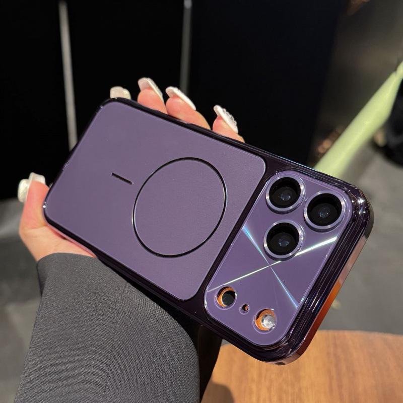 

Compatible with iPhone 17 Pro Max: Plated Phone Case, Large Window, Laser Magnetic, Protective for Apple 16/15 Pro. 13 Pro Max