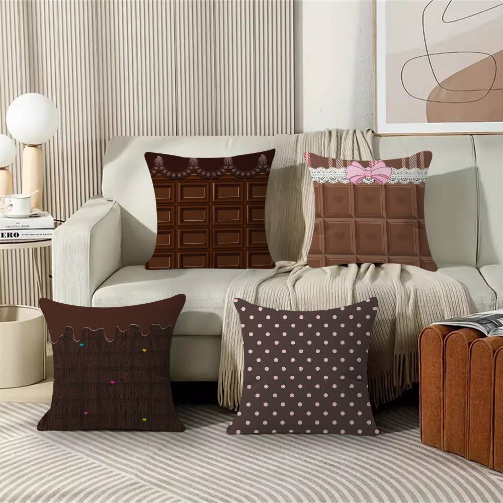 Chocolate Cartoon Cushion Cover Car Throw Pillow Case For Sofa Car Christmas Gift