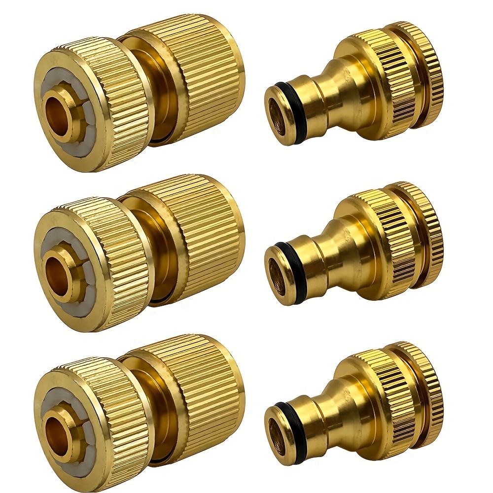 2/6pcs EU Standard Aluminum Hose Connector Set - 1/2'' & 3/4'' Tap Fitting + 1/2''(13-16mm) Quick Connect for Garden Pipes