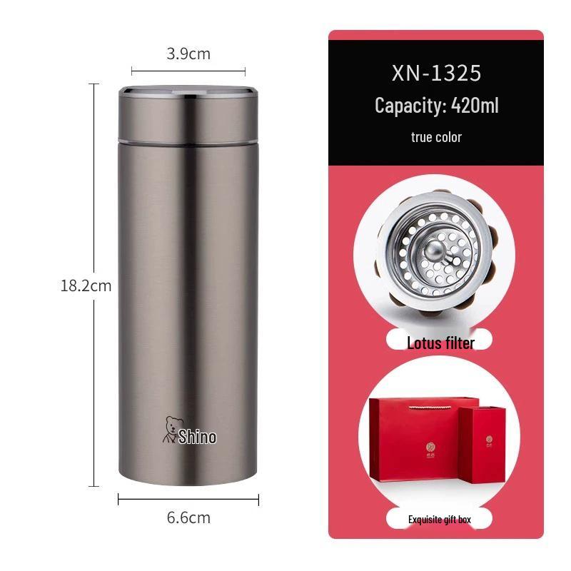Xinuo 304 Stainless Steel Men's Business Thermos Cup, Large Capacity Vacuum Insulated Water Bottle for Home or Car