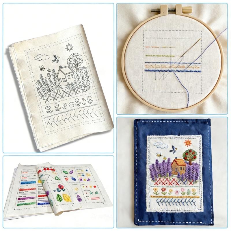 Complete Embroidery Book Sewing Books Set Includes Needle Thread Patterns And Step By Step Instructions