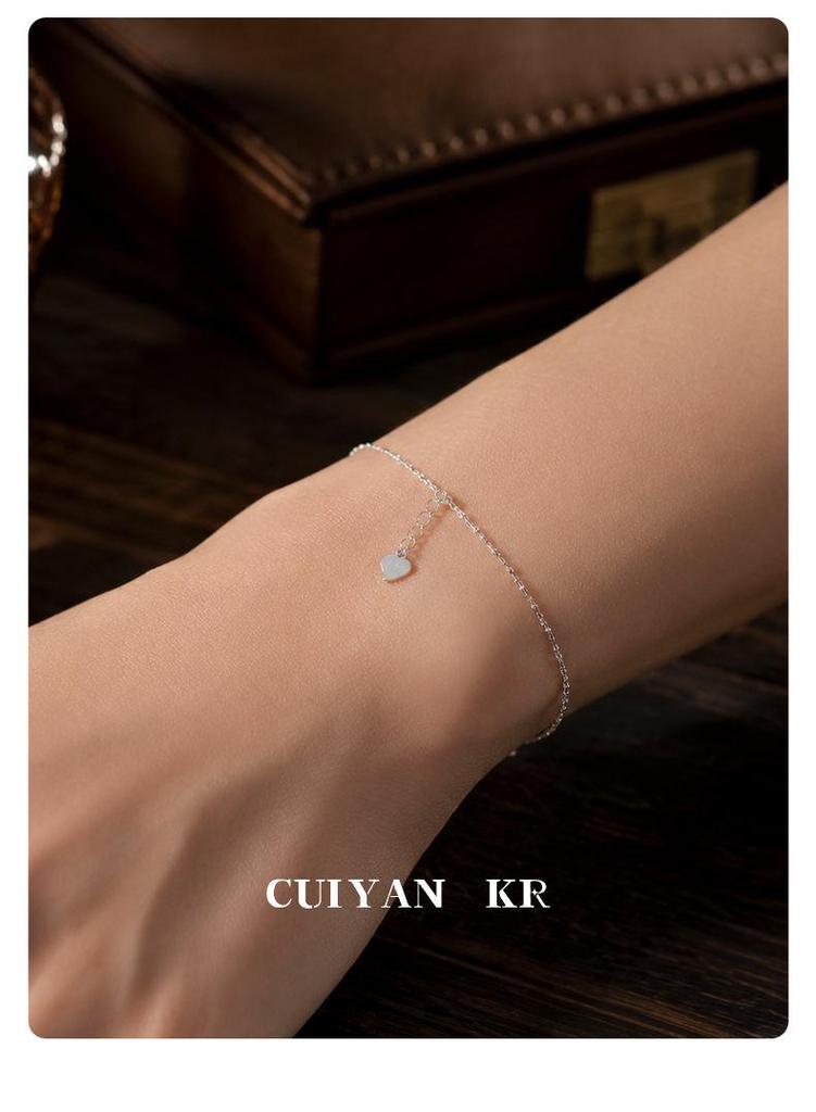 Cui Yan S925 Sterling Silver Korean INS Small Square Bracelet for Women - High-End Best Friend Jewelry