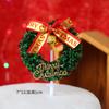 10pcs Christmas Cake Decoration Card Grass Circle Leaves Sika Deer Christmas Tree Gift Package Birthday Baking Dessert Counter Flag