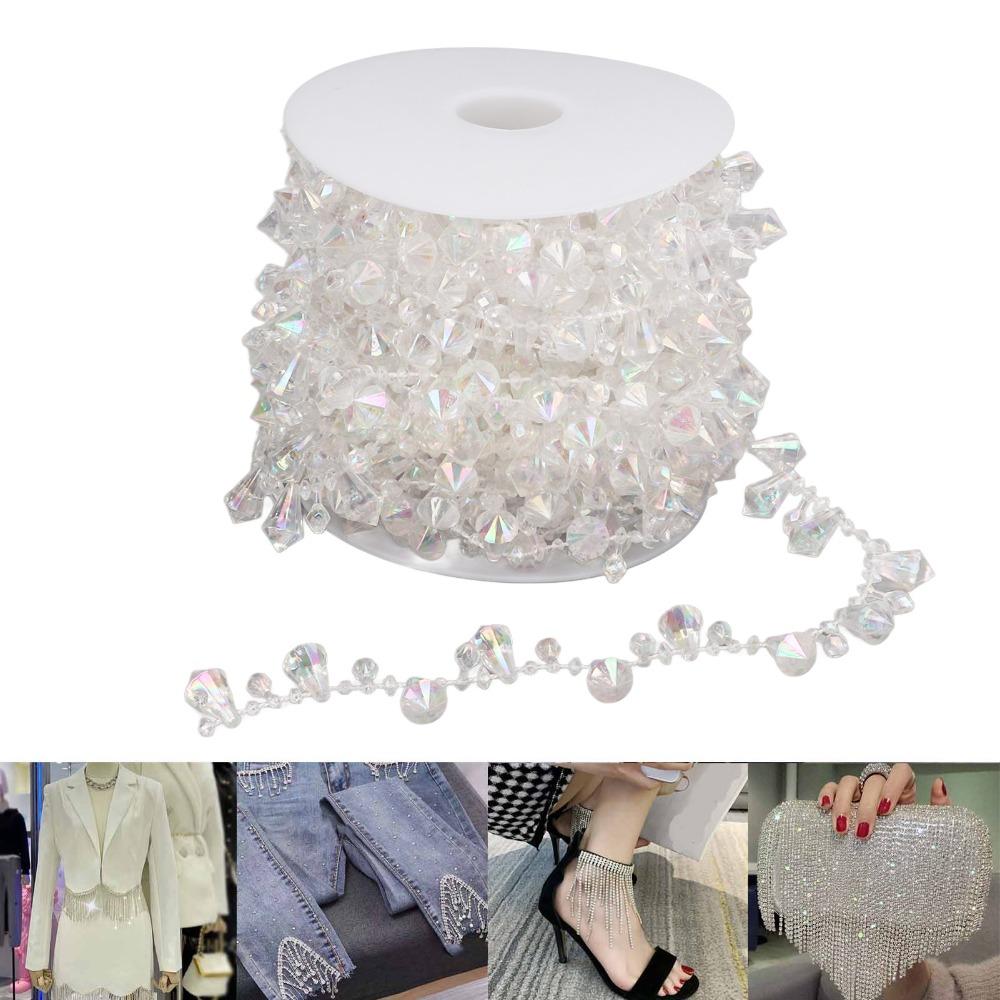 1pcs Clear Crystal Crystal Beads Chain Adjustable Length Acrylic Beads Chain Sewing Craft