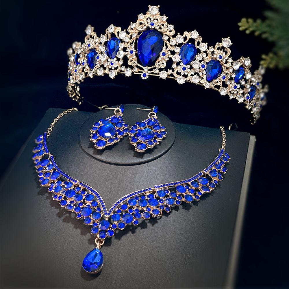 

Three-piece Set of Bridal Accessories Wedding Crown Headwear Necklace Earrings Korean Style Super Fairy Wedding Dress and Evening Gown Accessories
