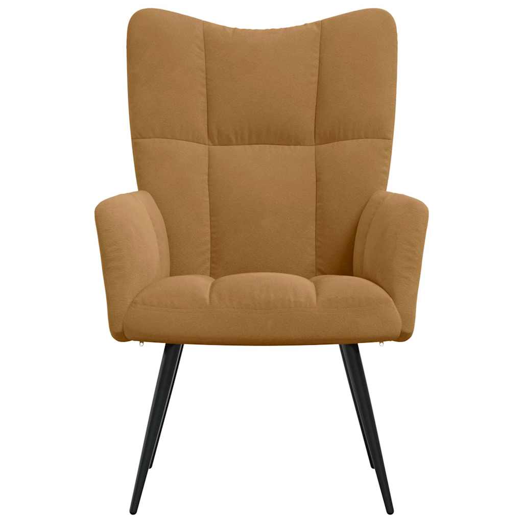 Vidaxl Armchair, Brown, Upholstered In Velvet