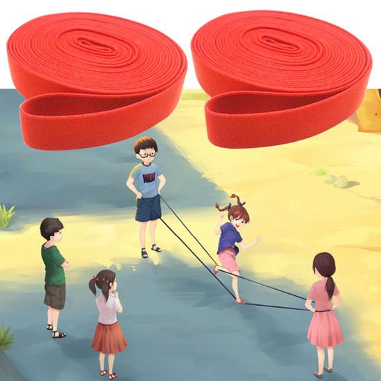 300CM Kids Chinese Jump Rope Colorful Stretch Skip Rope Indoor Outdoor Exercise Elastic Rubber Band Children Students Adults Ankle Jumping Rope Game
