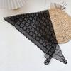 Heart Pattern Triangular Scarf Retro Hair Ribbon Versatile Lace Scarf  Women's Accessory