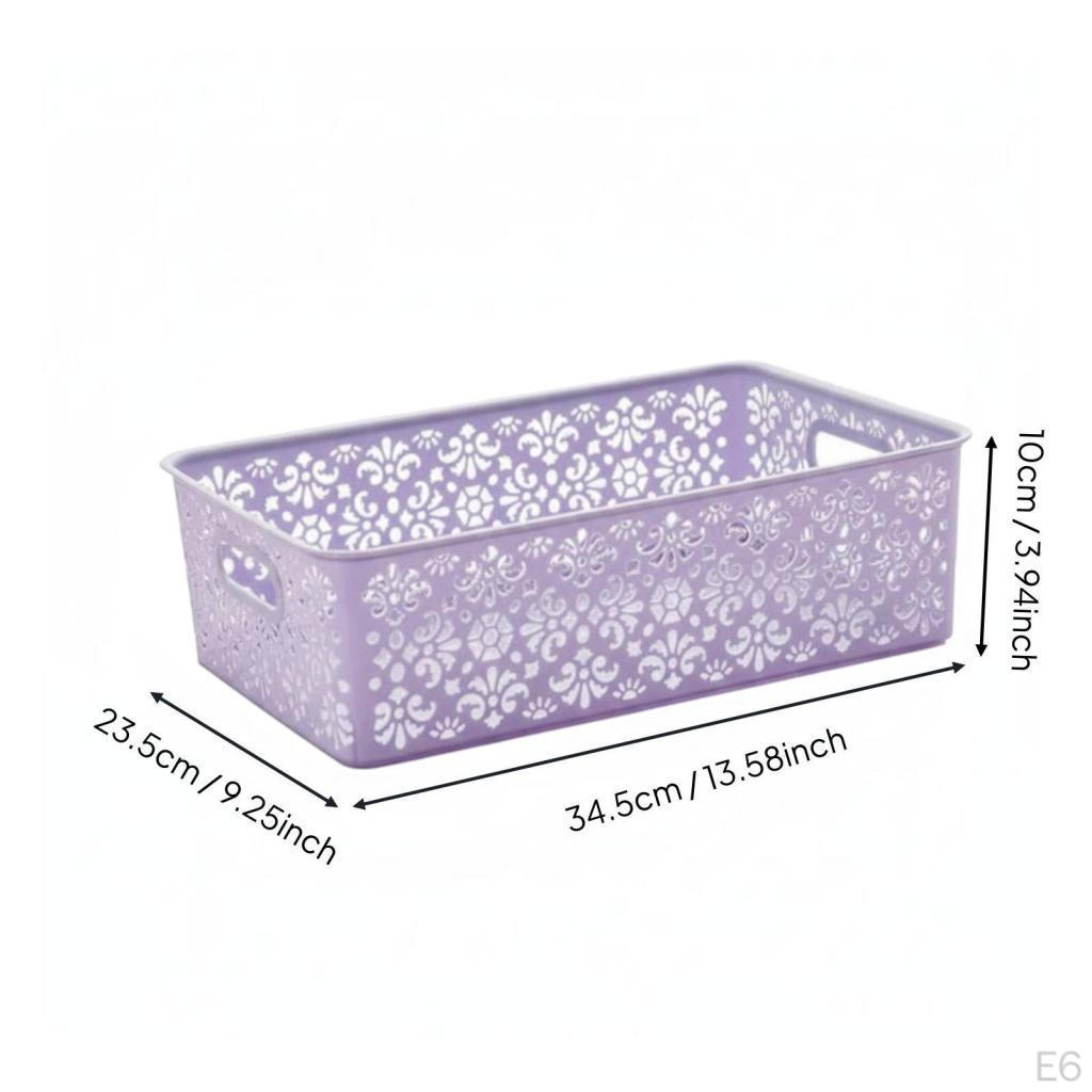 Decorative Storage Box Versatile Hollow Basket Stackable Lace Pattern Organizer Bin for
