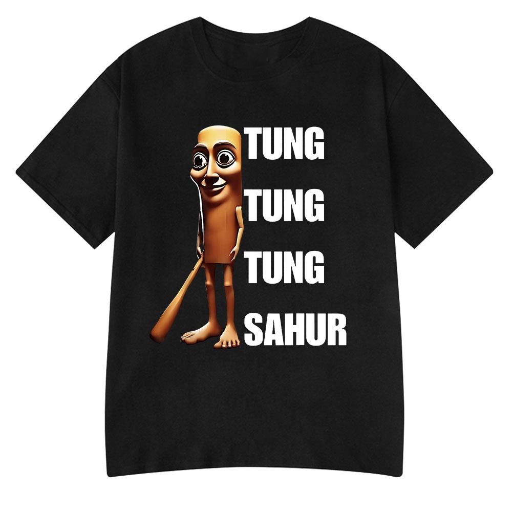 Italiensk Hjärnröta Tralalero Tralala Tung Tung Tung Sahur Bombardiro Krokodil Rolig Meme T-shirt Män Kvinnor T-shirts Y2k Toppar