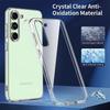 Coque + 2 Verres Trempés pour Samsung Galaxy S24 FE (pas pour S24), Protection Silicone Antichoc Transparente