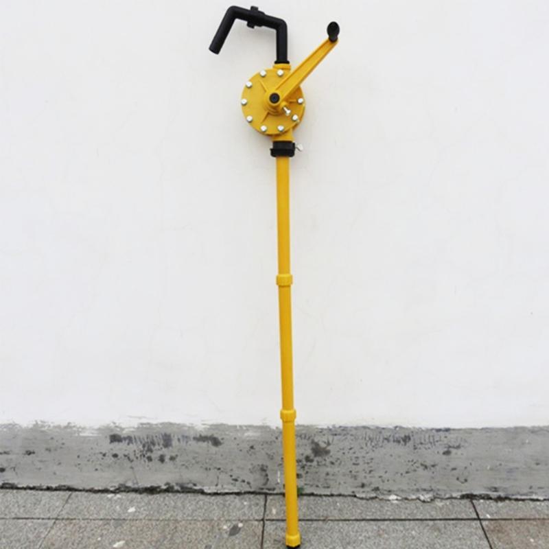 Hand Crank Drum Pump for 15 30 55 Gallon Drums, Manual Rotary Liquid Transfer Pump with 2 Inch Bung Mount for Maintenance Transfer and Storage Service