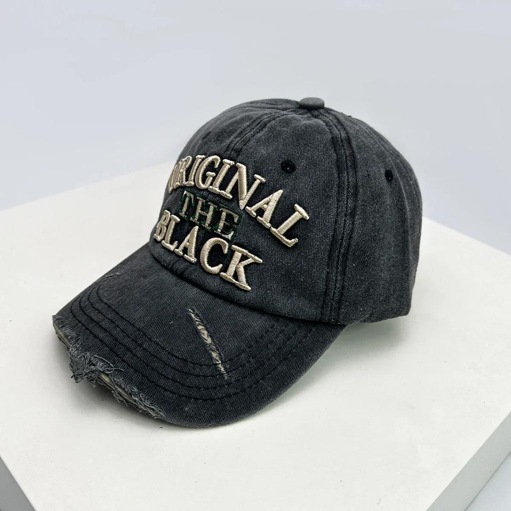 New Unisex Embroidered Letters Retro Baseball Hats Sunshade Broken Style Versatile Personal Peaked Caps Fashion Distress Street