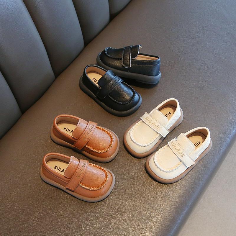 Korean Style Kids Soft Sole Slip On Casual Leather Loafer Shoes