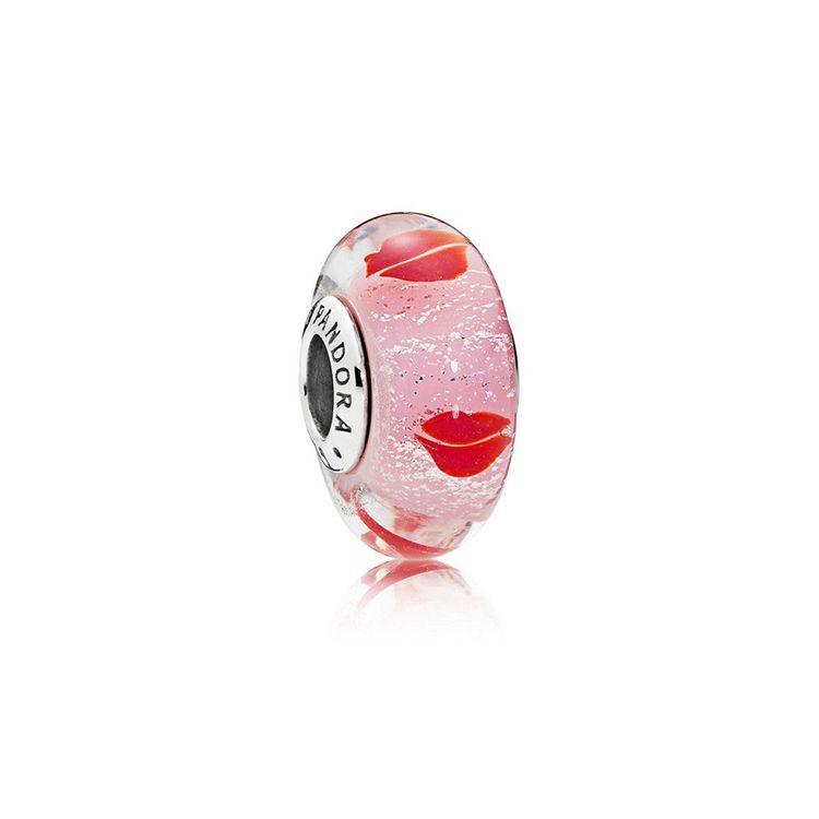 Pandora Romantic Kiss Glass Charm Men Jewelry Pink 796598 Pink,F