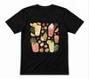 Summer Drinks Cute Lemon Strawberry Iced Drink Unisex Black T-shirt