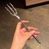 Furculiță Nouă din Oțel Trei-dinți Poseidon Oțel Inoxidabil Bețișoare pentru Mâncare Furculiță pentru Fructe pentru Restaurant de Lux Cadou Bărbați Femei Furculițe