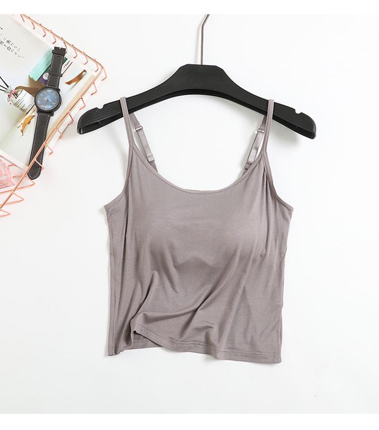 Modal Padded Crop Tank with Bra Cup & High Waist Shorts - Women's Summer Lingerie Set