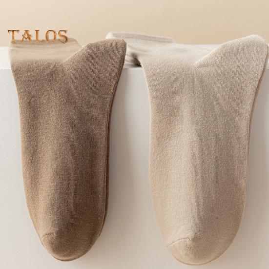 Women's Retro Mid-Calf Socks Warm Crew Socks Solid Color Cozy Stacking Socks No Pilling Soft Long Socks for Fall Winter