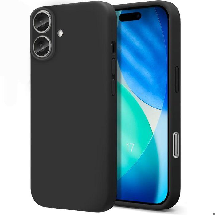 Coque de Protection - BOOLING - pour iPhone 17 - Silicone Liquide Ultra Slim Souple Effet Mat Noir