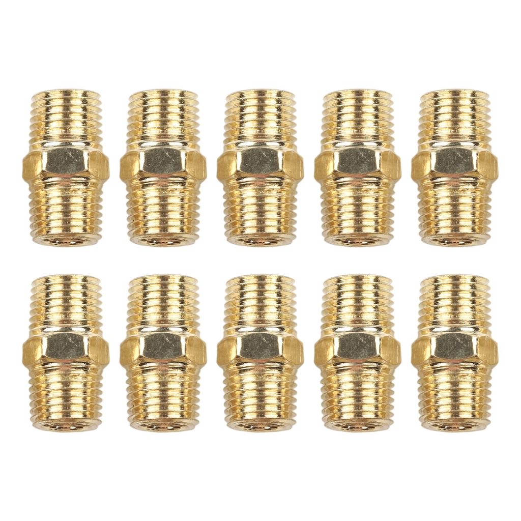Plumbing Connections 27mm Size Brass Pipe Adapter Brass Compression Connector Male To Male Adapter Hex Nipple Fitting