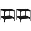 819378 vidaXL Side Tables 2 Pcs Black 40x40x40 Cm Engineered Wood